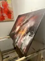 Unikat – ARTWORK | 054-2023 – Feurige Tiefe | 70x100 cm – Bild 5
