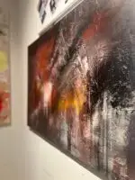 Unikat – ARTWORK | 054-2023 – Feurige Tiefe | 70x100 cm – Bild 6