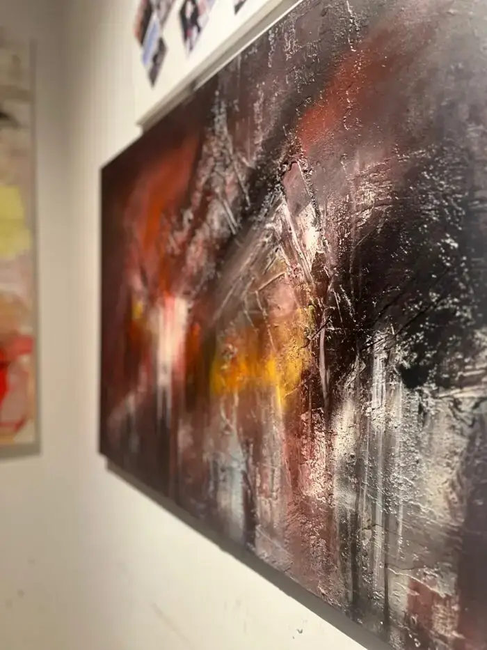 Unikat – ARTWORK | 054-2023 – Feurige Tiefe | 70x100 cm – Bild 6