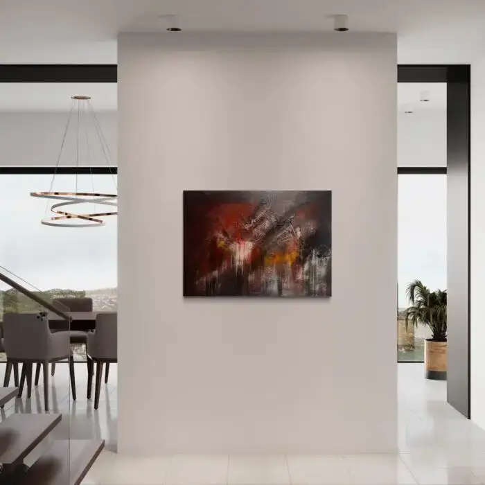 Unikat – ARTWORK | 054-2023 – Feurige Tiefe | 70x100 cm – Bild 2