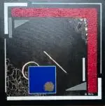 Abstrakte geometrische Komposition in Rot, Blau und Schwarz – Bild 2