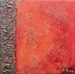 Abstraktes Triptychon in Rot – Bild 4