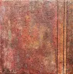 Abstraktes Triptychon in Rot – Bild 3