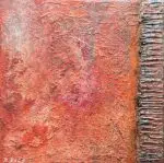 Abstraktes Triptychon in Rot – Bild 2