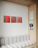Abstraktes Triptychon in Rot – Bild 5